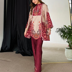 Feriha Beige Bold Winter Pashmina Kurta Set