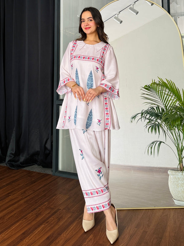 Pink Petal Bloom Kurta Set