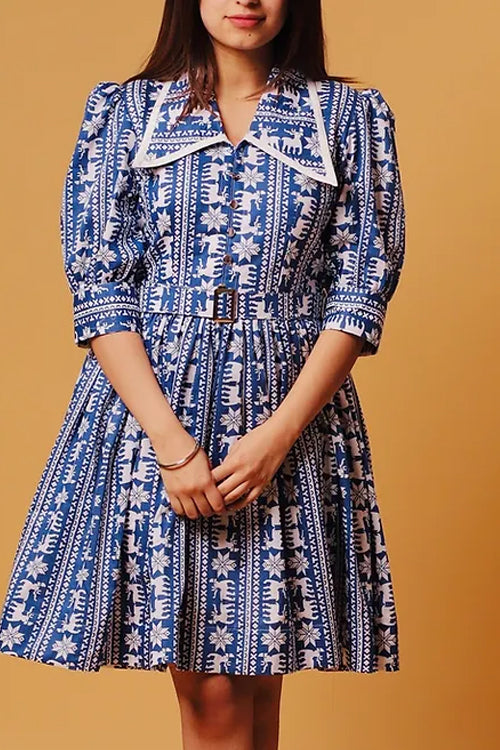 Stelle Shirt Style Midi Dress With Belt