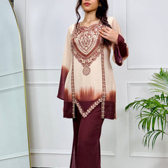 Mocha Mirage Ombre Kurta Set