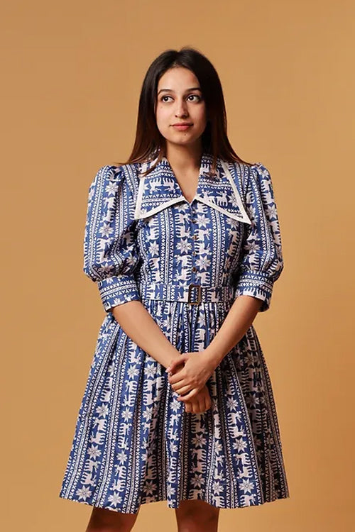 Stelle Shirt Style Midi Dress With Belt