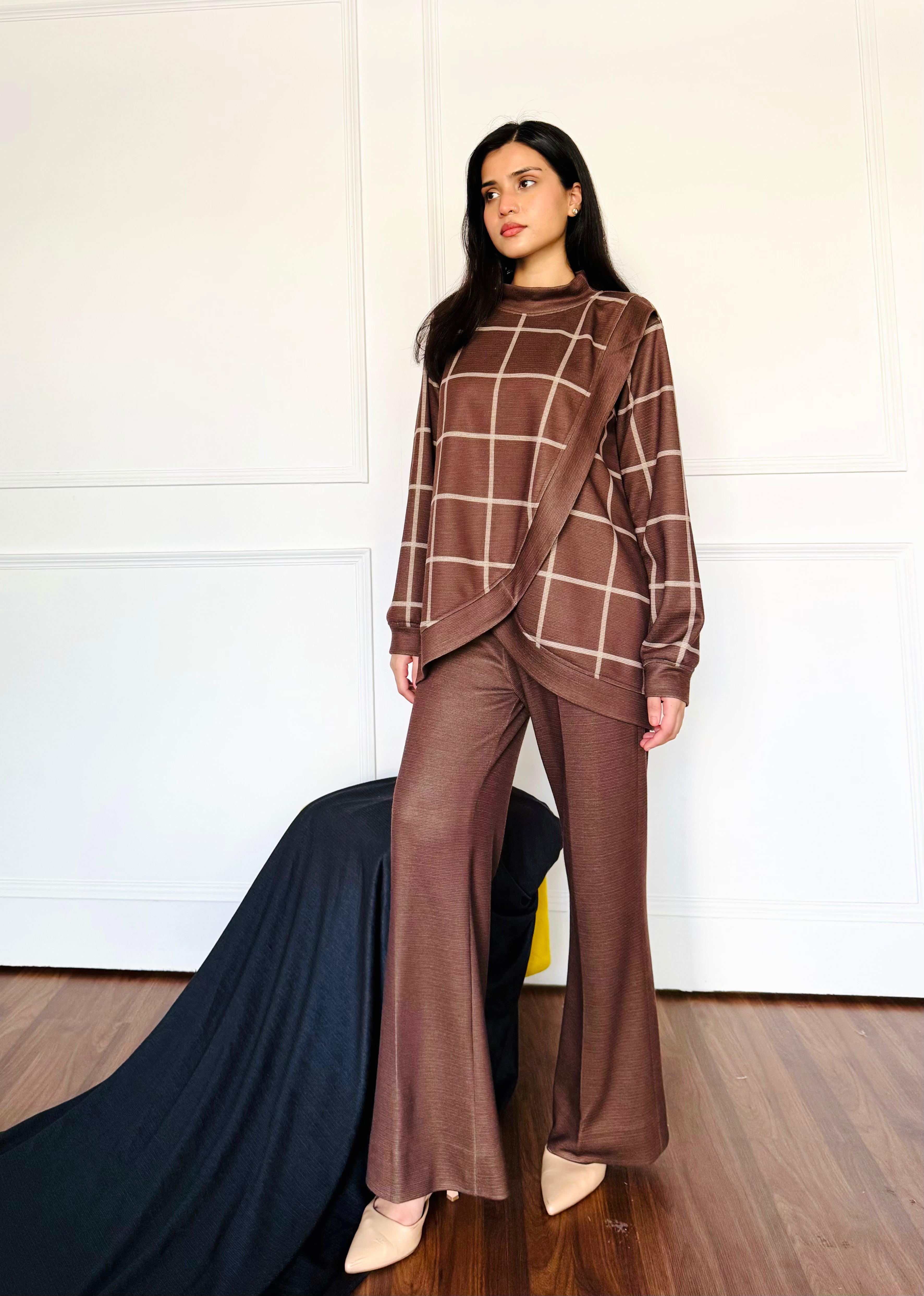 Autumn Check Woollen Co-ord Set