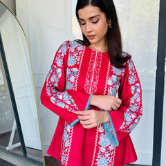 Red & Blue Festive Kurta Set