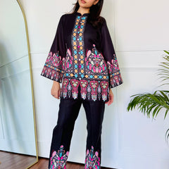 Colorful Black Kurta Set