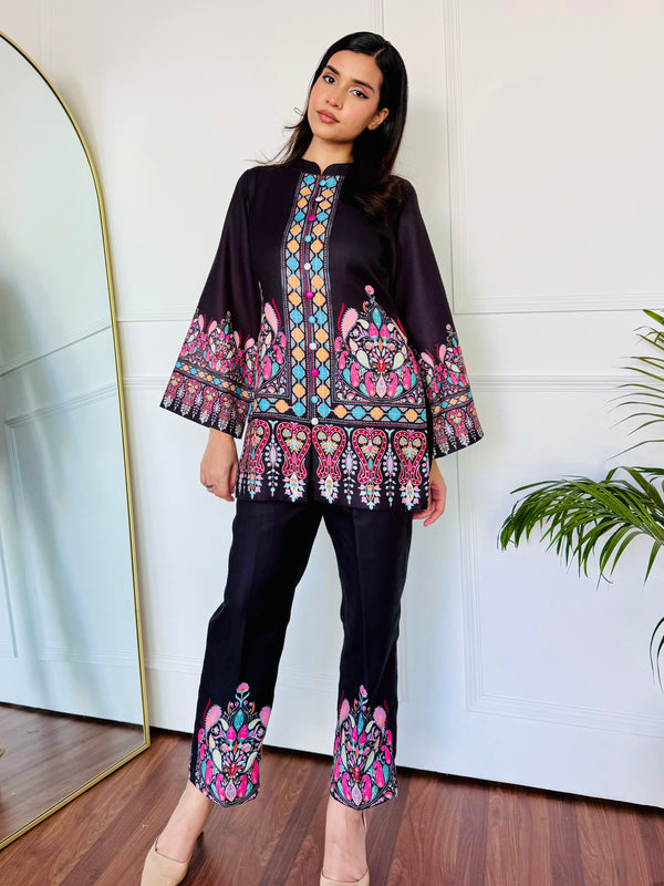 Colorful Black Kurta Set