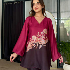Bold Two Tone Black Winter Kurta Set