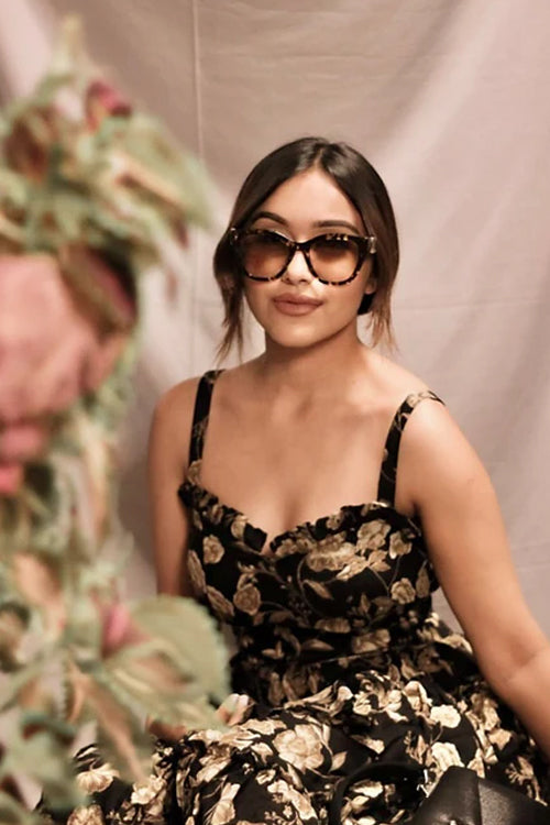 Playful Black Floral Dress