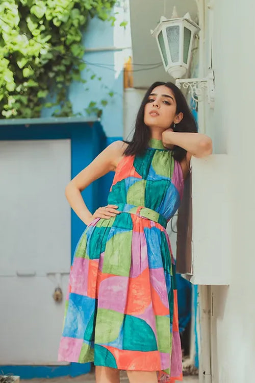 La Bella Colorful Midi Dress