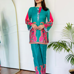 Pink & Green Festive Kurta Set