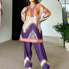 Purple Pakistani Winter Kurta Set