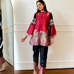 Red & black Paisley Co-ord Set