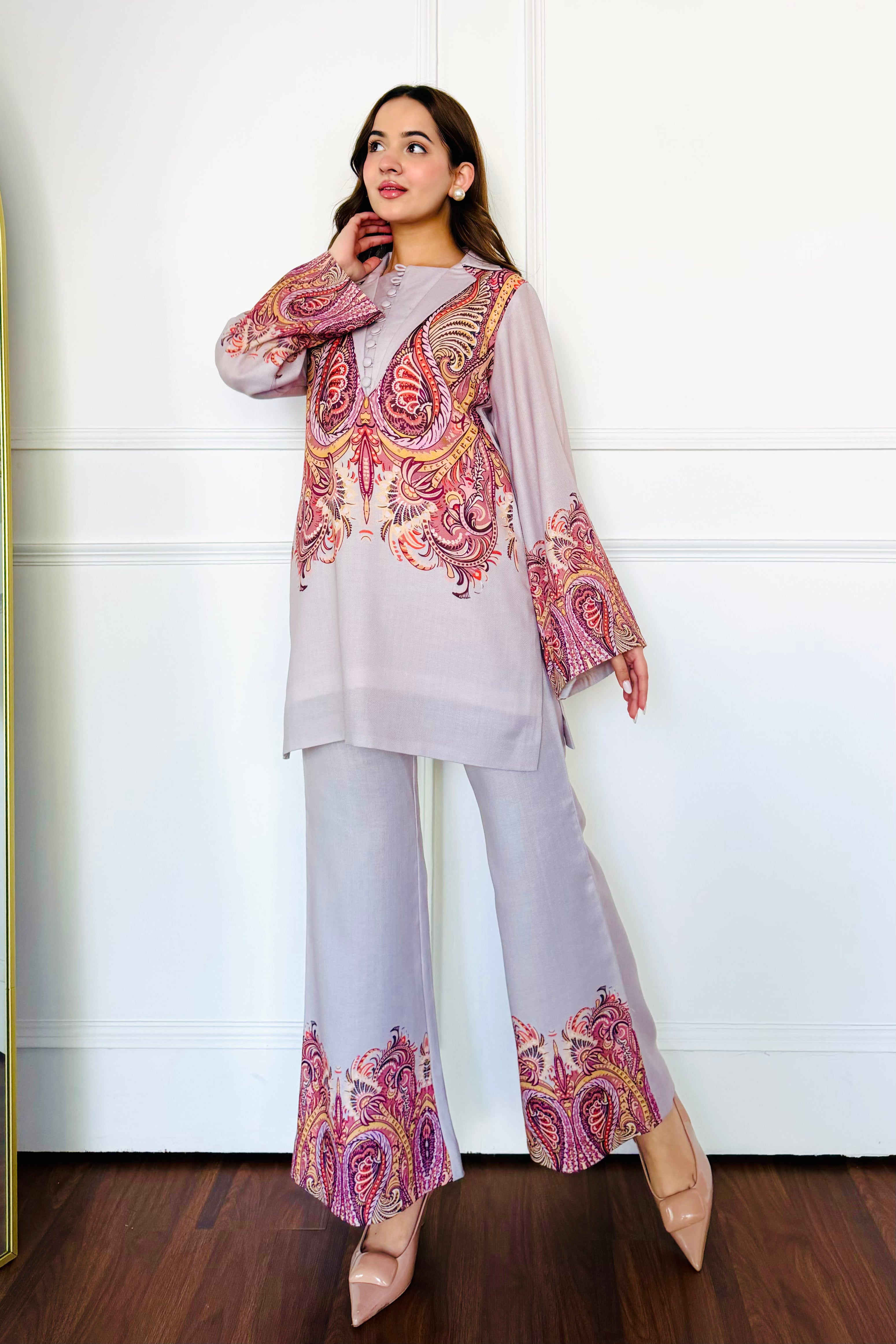 Ivory Paisley Kurta Set