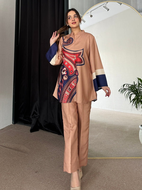Earthy Brown Winter Kurta Set