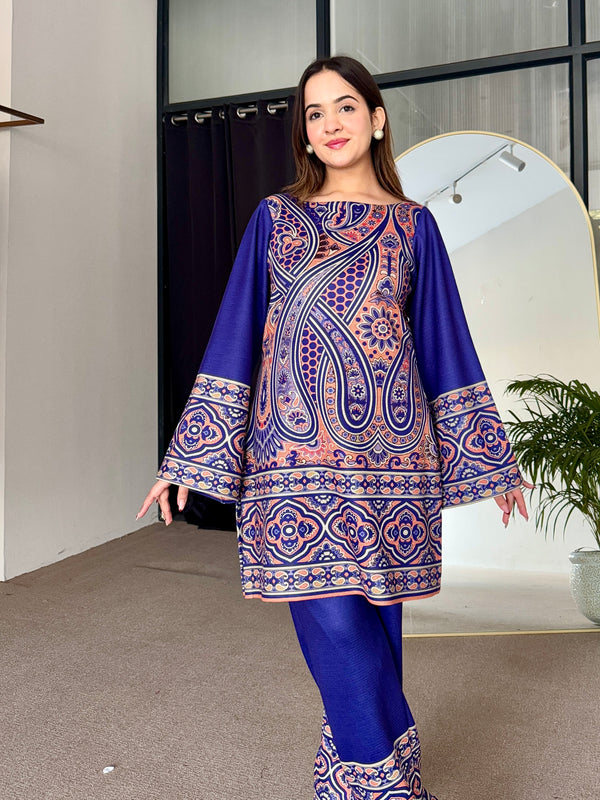 Royal Azure Woollen Kurta Set
