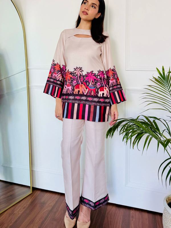 Pink Camel Kurta Set