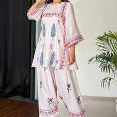 Pink Petal Bloom Kurta Set