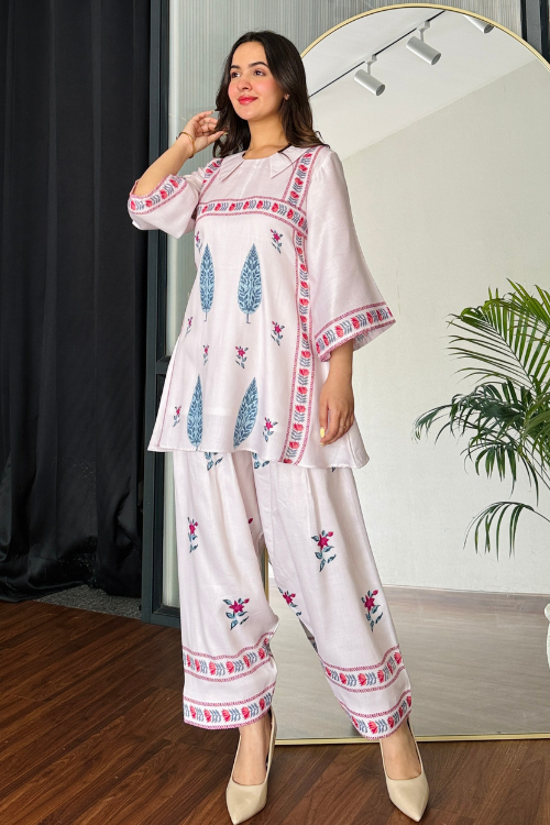 Pink Petal Bloom Kurta Set