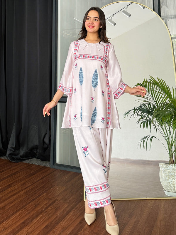 Pink Petal Bloom Kurta Set