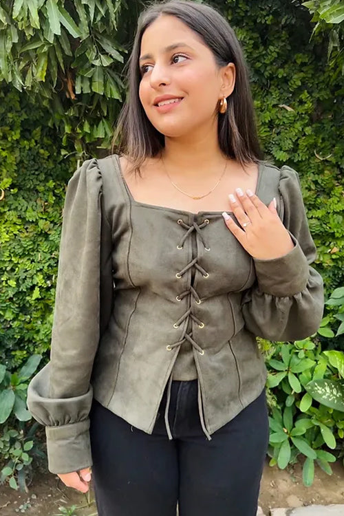 Statement Winter Suede Top