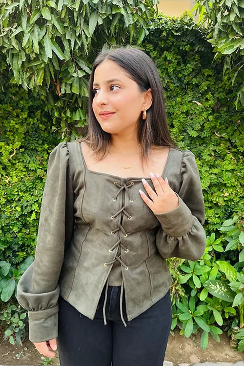 Statement Winter Suede Top