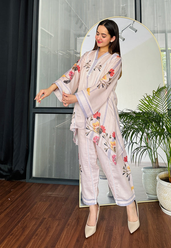 Floral Veil Festive Kurta Set