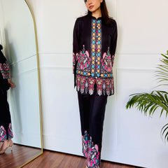Colorful Black Kurta Set