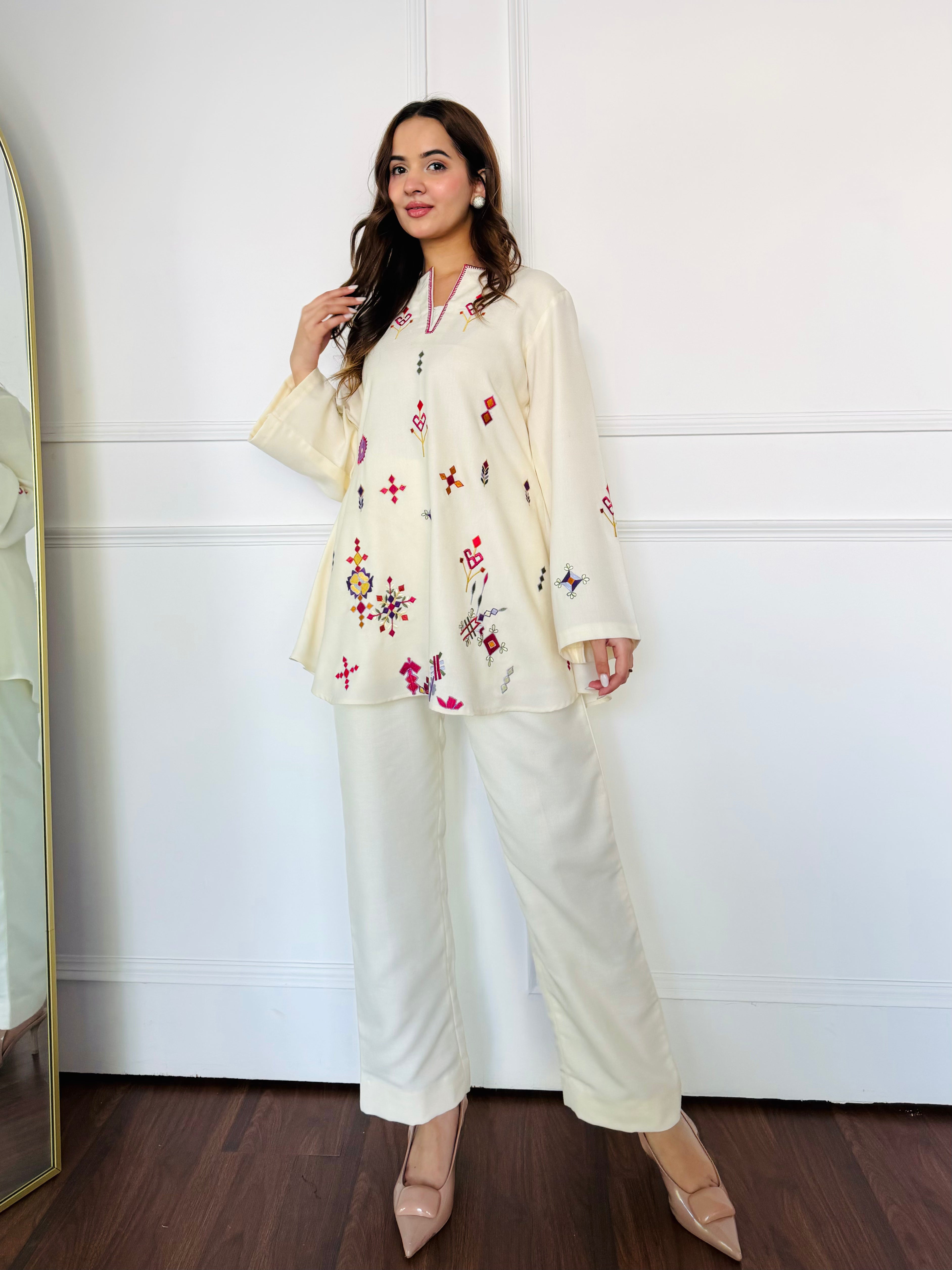 Ivory Embroidered Kurta Set