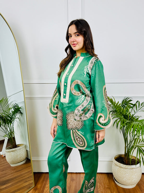 Moss Paisley Kurta Set