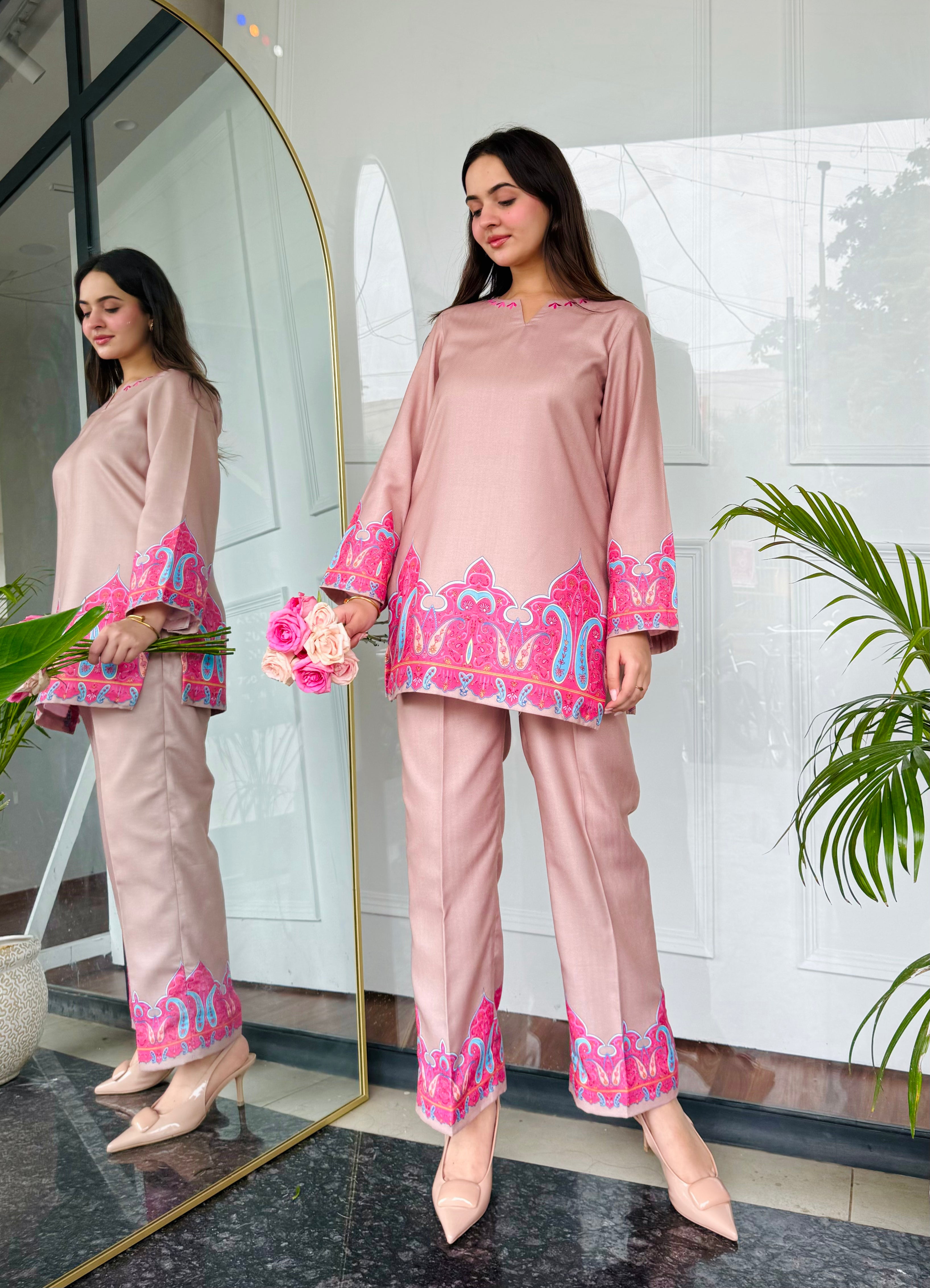 Mocha Rose Kurta Set