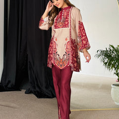 Feriha Beige Bold Winter Pashmina Kurta Set