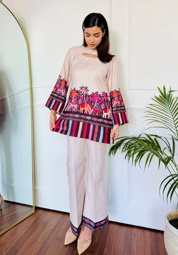 Pink Camel Kurta Set