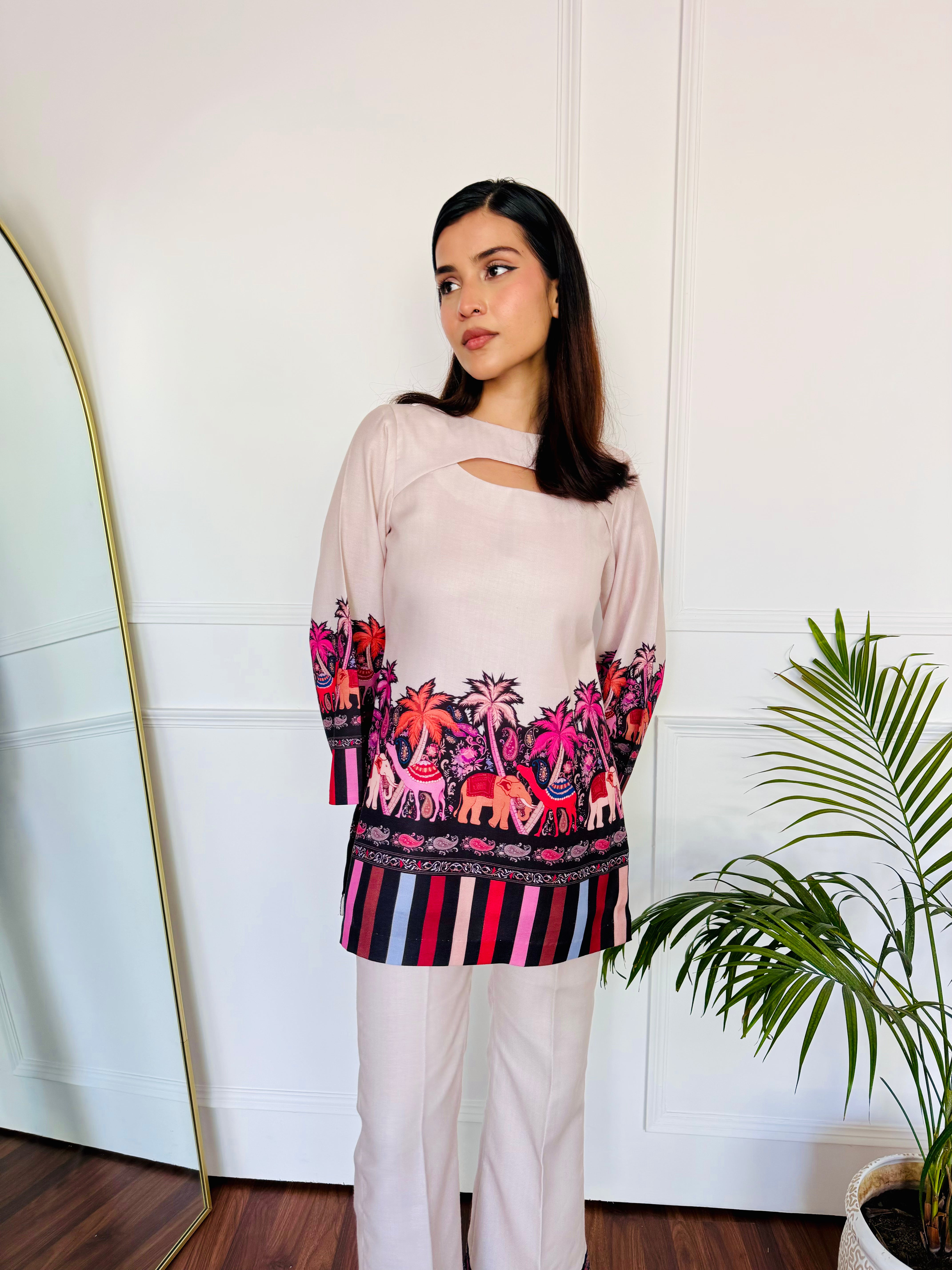 Pink Camel Kurta Set