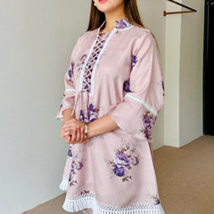 Mahira Beige Floral Festive Kurta Set
