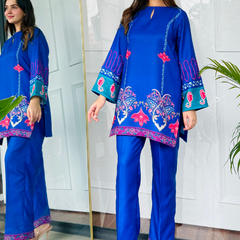 Neel Gulabi Kurta Set