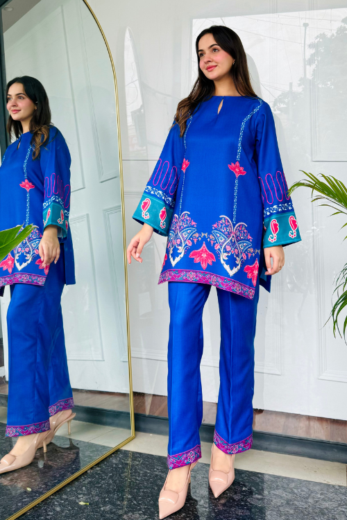 Neel Gulabi Kurta Set