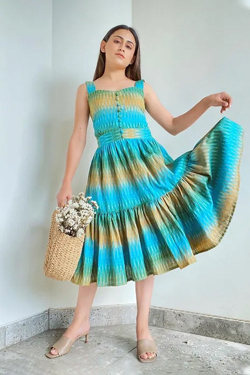 Emma layered print midi dress