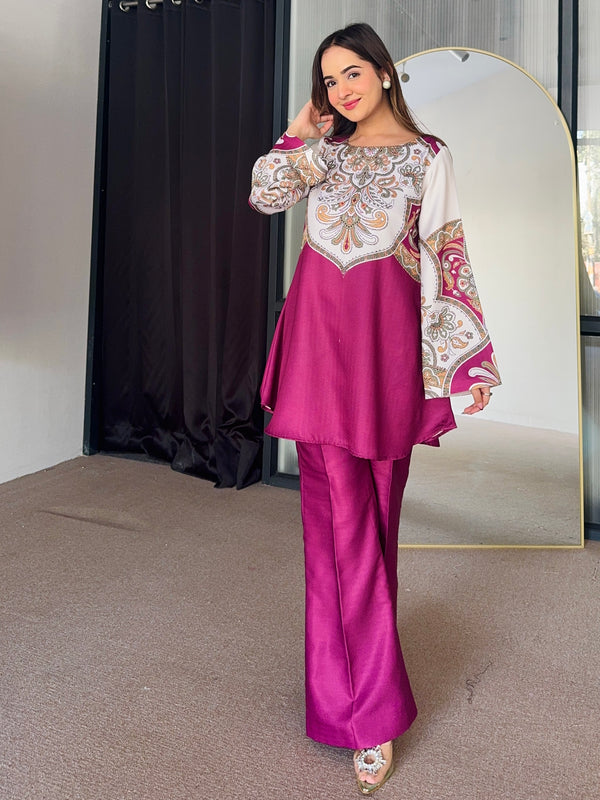 Pink Winter Kurta Set