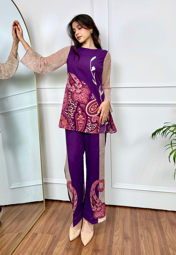 Purple Paisley Kurta Set