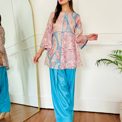Blue Riwaz Farshi Salwar Kurta Set