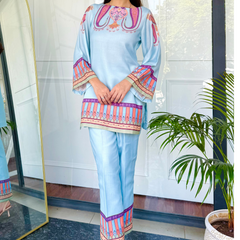 Blue Paisley Kurta Set