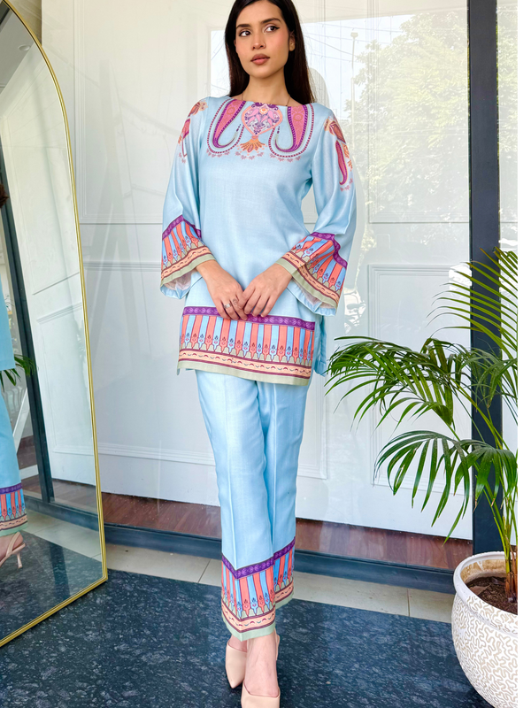 Blue Paisley Kurta Set