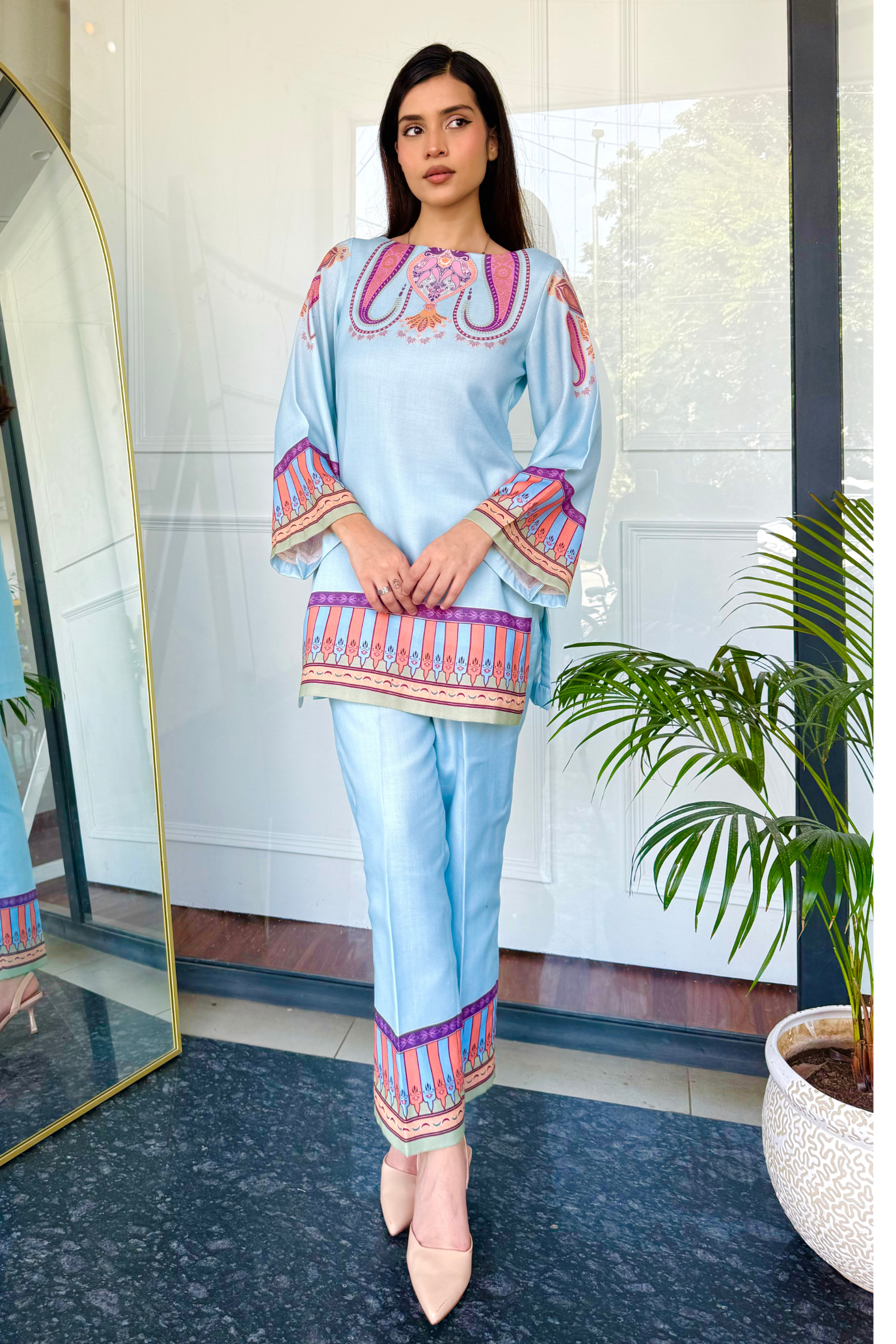 Blue Paisley Kurta Set
