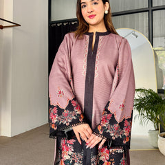 Pink Blossom Winter Kurta Set