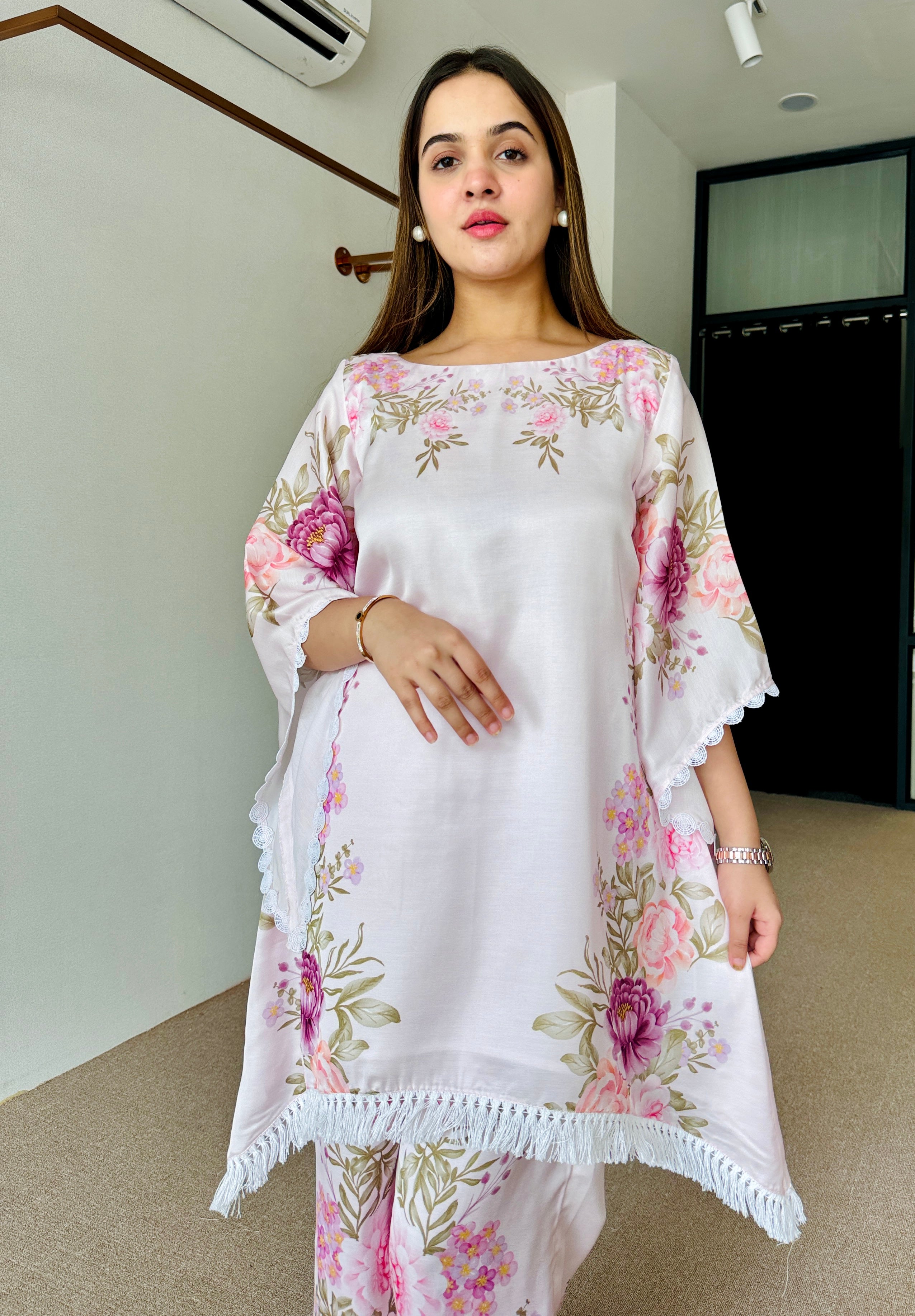 Pink Festive Kaftaan Set