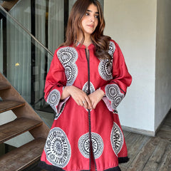 Stunner Red Pakistani Kurta Set