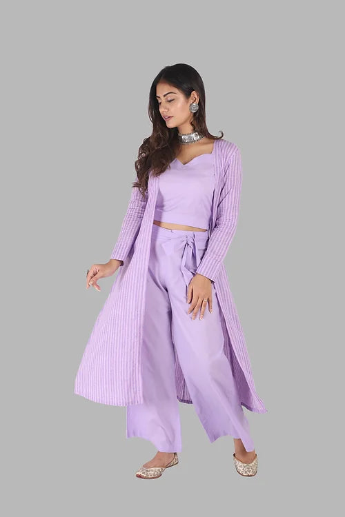 Lilac Co-ord set with Jacket