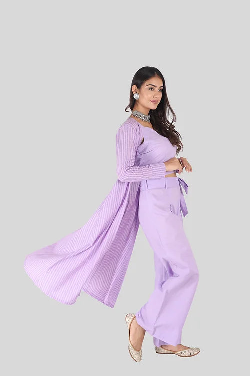 Lilac Co-ord set with Jacket