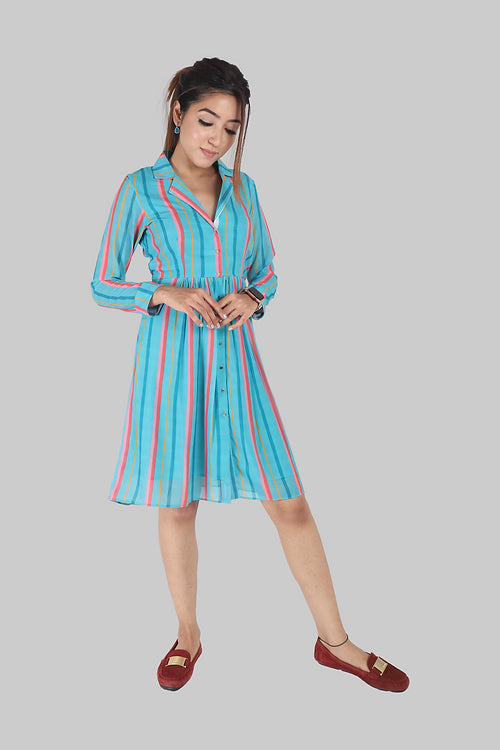 Harper Striped Skater Dress
