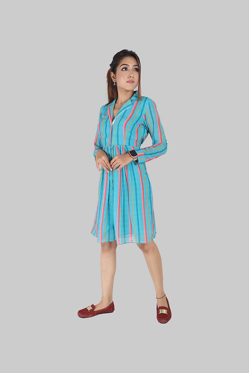 Harper Striped Skater Dress