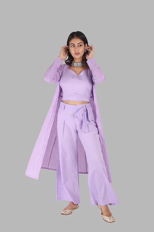 Lilac Co-ord set with Jacket